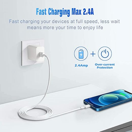 iPhone Charger Lightning Cable,2 Pack Apple MFi Certified USB iPhone Fast Chargering Cord,Data Sync Transfer for 13/12/11 Pro Max Xs X XR 8 7 6 5 5s iPad iPod More Model Cell Phone Cables