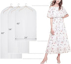 Garment Bags Clear Suit Bag for Closet Storage Set of 8 Hanging Clothes Dress Cover Bags Dust-Proof with Zipper for Suit, Coat, Dresses Clothes Storage-24” x40”