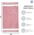 Cotton Turkish Beach Towel with Towels Oversized 36"x72" Pool Absorbent Extra Large Quick Dry Sand Travel Towel (Tomato Red, 2 Pack)