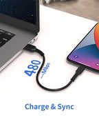 ULIFTUS 4 inch iPhone Charging Cable Short USB to Lightning Cable Small iPhone Charger Cord 5 Pack -Black