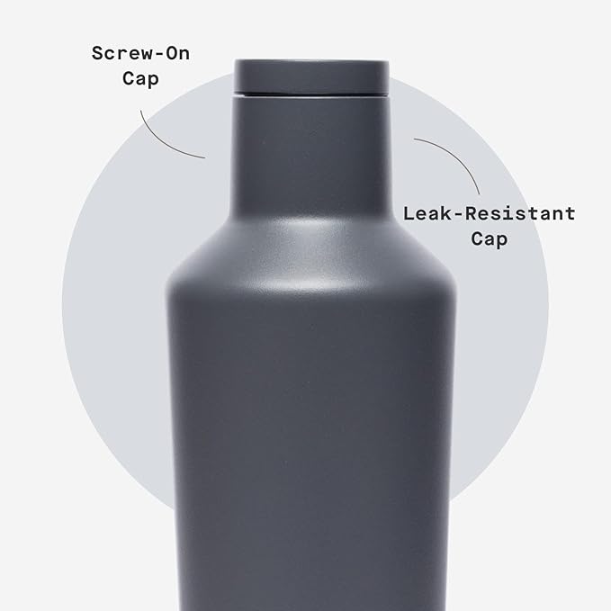 Corkcicle Classic Canteen - Keeps Drinks Cold for 25 Hours - Triple-Insulated Stainless Steel - Dishwasher Safe - Summer Drinkware Gift - Keeps Drinks Ice Cold - 16 oz - Flint
