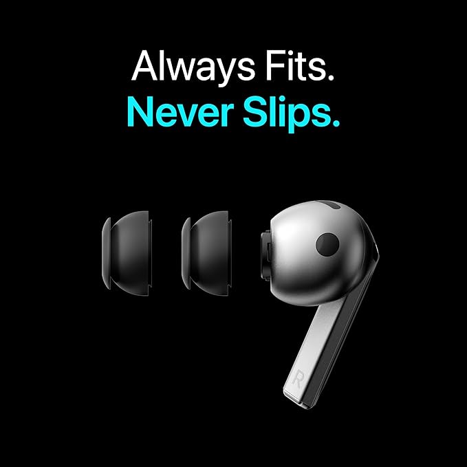 Premium Multi-Flange Eartips for Galaxy Buds3 Pro (Black, X-Small) – Always Fits, Never Slips