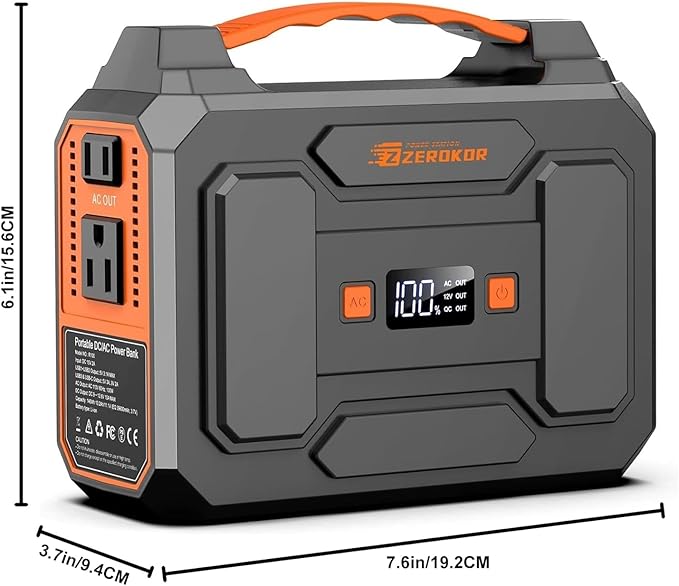 Portable Power Station with Foldable 40W Solar Panel, 100W Solar Powered Generator with Panels,110V AC Outlet Camping Solar Power Bank 146Wh DC Battery Pack for Smart Device RV Outdoor Power Outage