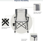 Camping Chair Folding Portable Lawn Chair Comfortable Hard Arm Sturdy for Family Camp, Outdoor, Sports, Beach, Travel, Beige, Supports 300 lbs