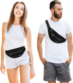 MAXTOP Large Crossbody Fanny Pack with 4-Zipper Pockets,Gifts for Enjoy Sports Festival Workout Traveling Running Casual Hands-Free Wallets Waist Pack Phone Bag Carrying All Phones