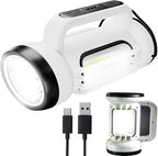 Handheld LED Searchlights Lantern High Power Big Flashlights, 16000LM 5 Lighting Modes Rechargeable Outdoors Camping Hunting Lamp Portable COB Spotlight Work Light for Emergency