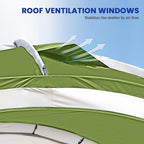 Beach Tent 12 X 12ft Large UPF50+ Pop Up Canopy with 2-Pcs Side Wall, Sun Shelter Rainproof, Waterproof for Camping Trips, Backyard Fun, Fishing, Parties, Or Picnics(Green)