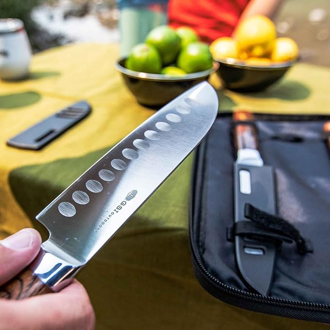 GSI Outdoors, Rakau Gourmet 3-Piece Camping Knife Set with Stainless Steel Blades and Waterproof Wood Handles, Perfect for Outdoor Cooking and Adventures