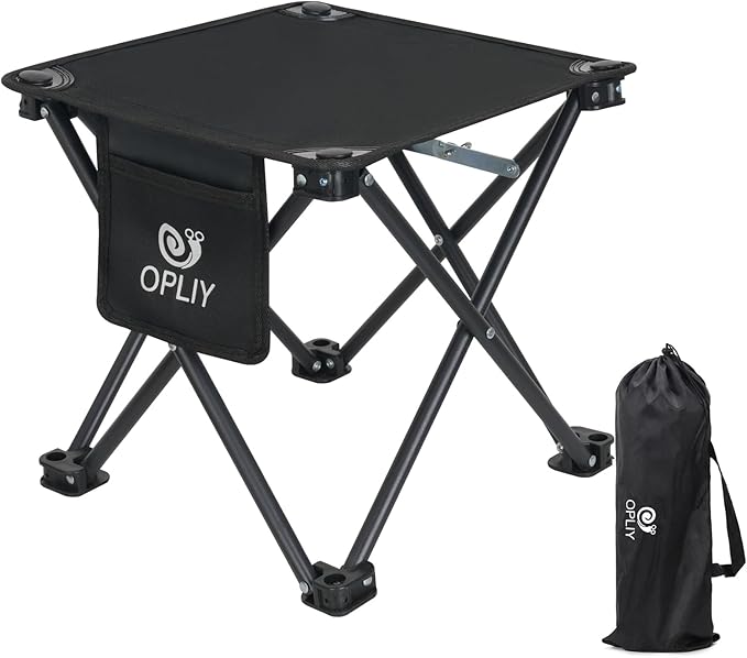 Opliy Camping Stool Upgrade Foot Stool for Camping Fishing Hiking Gardening and Beach, Camping Seat with Carry Bag (Black)