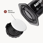 AeroPress Clear Black Coffee Press - All-in-One French Press, Pour-Over & Espresso Style Manual Brewer, 2 Min Brew for Less Bitterness, More Flavor, Small Portable Coffee Maker, Travel & Camping