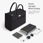 TOPDesign Heavy-Duty Canvas Tote Bag for Women, Adjustable Crossbody/Shoulder Handbag with 9 Pockets, Everything Tote