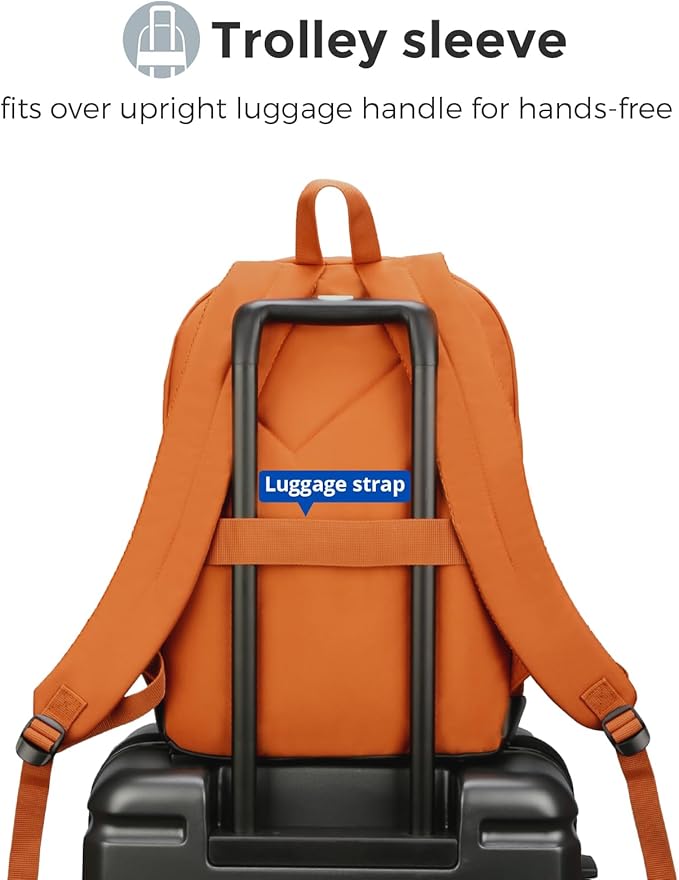 Swissdigital Design Big Student Laptop Backpack with Fun Personalized Patches For College Boy & Girl, Middle High School Teen Bookbag Cool Travel Daypack Orange - Includes 3 Patches | SD1718-33