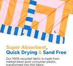 Dock & Bay Beach Towel - Quick Dry, Sand Free - Compact, Lightweight - 100% Recycled - Includes Bag - Mellow Yellow - Extra Large (200x90cm, 78x35)