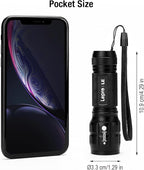 Lighting EVER LED Flashlights High Lumens, Small Flashlight, Waterproof, Adjustable Focus Flash Light for Outdoor, Emergency, Camping, AAA Batteries Included, 4 Pack