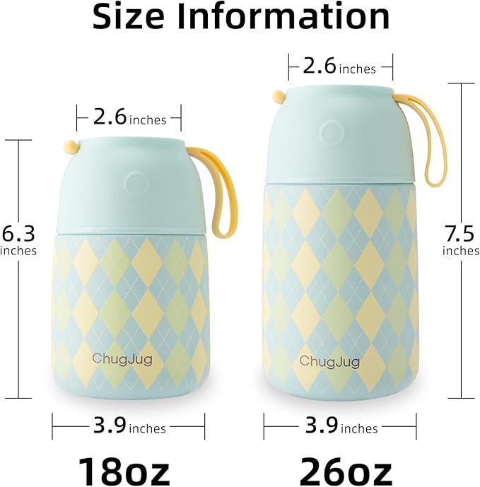 Thermo for Hot Food for Adults Kids | Wide Mouth, 26 oz Insulated Food Jar with Spoon, Leakproof Soup Thermo for School Office Travel, Thermal Steel Lunch Container Easy to Carry (Green)