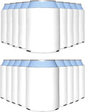 PartyPrints 25 Pack White Blank Can Cooler Sleeves, Customizable Bulk Sublimation Insulated Foam for Beer, Collapsible Plain Drink Holder, Cold Soda Insulator, 12oz Regular, 16oz Tall Cans
