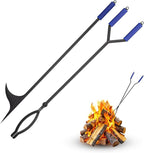 IDZO 40" Fireplace Tongs & Fire Poker, Heavy Duty Steel Fire Tongs, Log Grabber, Firewood Tongs, Fireplace Poker & Fire Pit Tools for Fire Pit, Campfire, Fire Rings, Indoor & Outdoor Use