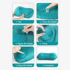 2Pcs Inflatable Camping Travel Pillow Ultralight Inflating Pillows Lightweight Camping Pillow Portable Backpacking Pillow for Neck Lumbar Support Hiking Sleeping Camping (Green)