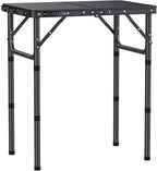 GARLLEN 2ft Folding Camping Table, 3 Adjustable Height Lightweight Folded Picnic Table, Portable Aluminum Grill Table for Camping, BBQ, Outdoor, 22.8" L x 15.7" W, Black