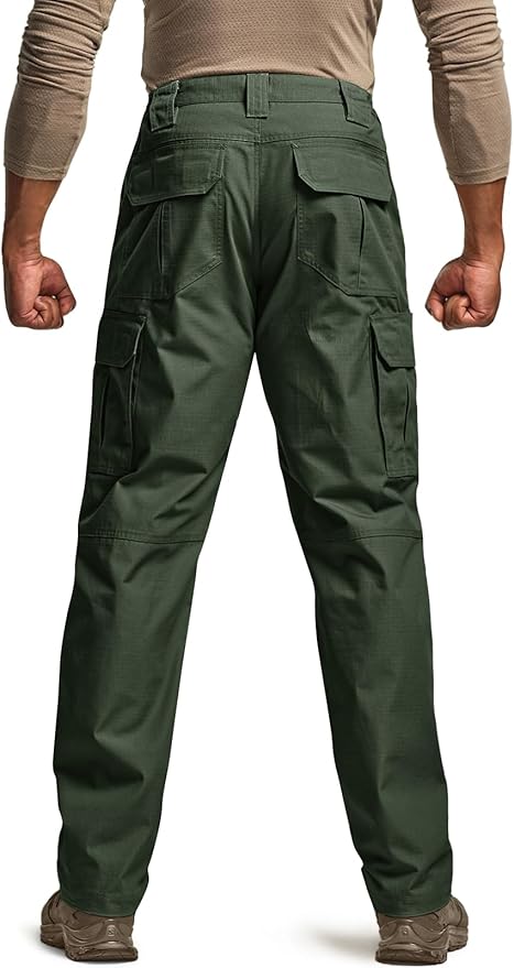 CQR Men's Tactical Pants, Water Resistant Ripstop Cargo Pants, Lightweight EDC Work Hiking Pants, Outdoor Apparel