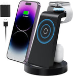 3 in 1 Charging Station for Apple Device, Wireless Charger for iPhone 16e 16 15 14 13 12 11 Pro Max & Apple Watch iwatch- Charging Stand Dock for AirPods