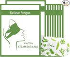 Disposable Steam Eye Mask 9 Pack - Heated Eye Compress for Dry Eyes & Puffiness Relief, Travel Essentials Sleeping Mask for Airplane, Relaxing Gift for Women, Men