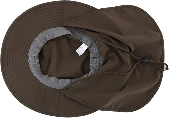 Home Prefer Outdoor UPF50+ Mesh Sun Hat Wide Brim Fishing Hat with Neck Flap Sun Hat for Men Women