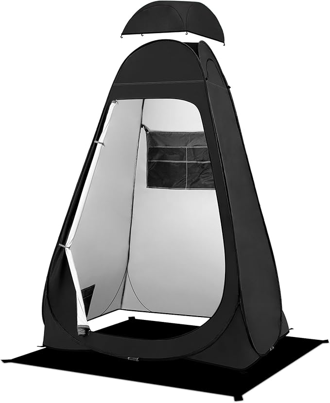 BRIAN & DANY Pop Up Shower Tent, Portable Privacy Camping Changing Tent, Camp Toilet Bathroom Pod with Rain Shelter & Windows, UPF 50+ & Waterproof, 47.2" x 47.2" x 74.8"