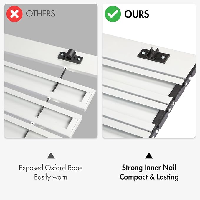 PORTAL Lightweight Aluminum Folding Square Table Roll Up Top 4 People Compact Table with Carry Bag for Camping, Picnic, Backyards, BBQ, Silver