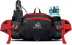 WATERFLY Fanny Pack Waist Bag: Fannie Pack 2 Water Bottle Holders Lumbar Belt Hiking Walking Running Jogging Camping Large Woman Man (Bottle Not Included)