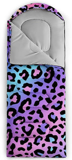 Sleeping Bags for Adults and Kids，3D Printing Camping Sleeping Bag for Girls Boys Lightweight Waterproof Cold/Warm 3-Season，Outdoor Travel with Compression Bags