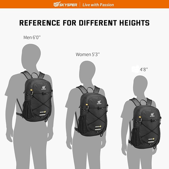 SKYSPER Small Hiking Daypack, 20L Lightweight Travel Backpacks Day Hike Pack with Waist Strap for Women Men