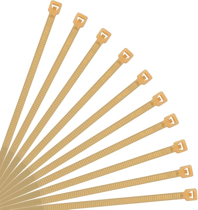 XINGO Nylon Cable Zip Ties Self Locking Plastic Wire Ties with 40 Lbs Tensile Strength for Indoor and Outdoor 12 Inch 500 Pack Gold