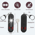 Personal Safety Alarm - Waterproof Rechargeable Security Alarm - 140dB Extra Loud Siren & Strobe Light - Self Defense Keychain - Gift for Women, Teenagers, College Girls, Seniors (Black+Black)
