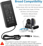 SHNITPWR 12V DC Power Supply 5A 60W AC/DC Adapter 100~240V AC to DC 12 Volt 5 Amp 4.7A 4.5A 4A 3.5A 3A Converter Transformer LED Driver 5.5x2.5mm for 12 Vdc LED Lights CCTV Camera LCD Monitor, 6-Pack
