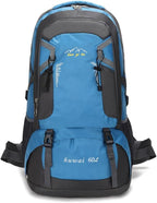 60L Hiking Backpack,Camping Backpack Lightweight Travel Daypack Waterproof Backpacking Bag for Men Women (Blue)