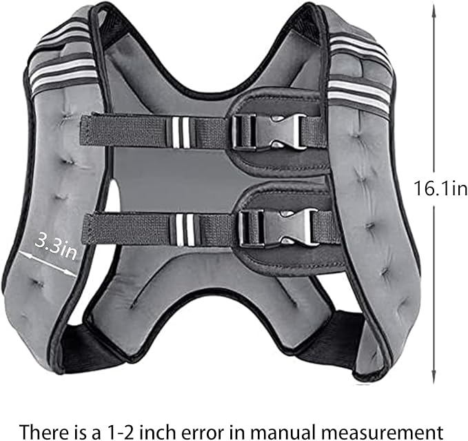 Prodigen Weighted Vest for Women and Men 8 12 16 20 25 30 Lbs with Reflective Stripe and Double Adjustable Buckle Straps Weight Vests for Strength Training, Jogging, Cardio, Weight Loss