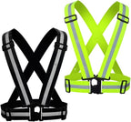 Reflective Strap Safety Vest Gear - 2-10 Pack Adjustable High Visible Reflective Running Gear for Women Men Night