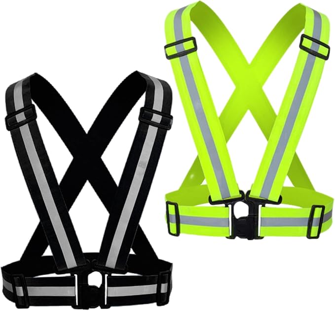 Reflective Strap Safety Vest Gear - 2-10 Pack Adjustable High Visible Reflective Running Gear for Women Men Night