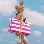 Becokan Beach Bags for Women Large Waterproof Beach Tote Bag Zipper Beach Bags Waterproof Sandproof Swim Pool Bag Large Tote