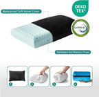 Small Gel Memory Foam Camping Pillow Travel - Contoured Support -Compressible Pillow Ideal for Backpacking, Camping, Travel, Car, Airplane,Office Nap