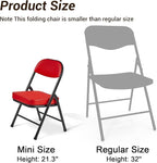 Mini Padded Folding Chairs, Garage Stool, Portable Camping Chair with Cushion, Lightweight Lawn Chair, for Outdoor Sports Events, Patio, Fishing, Hiking, Hunting, Picnic, Beach, Red