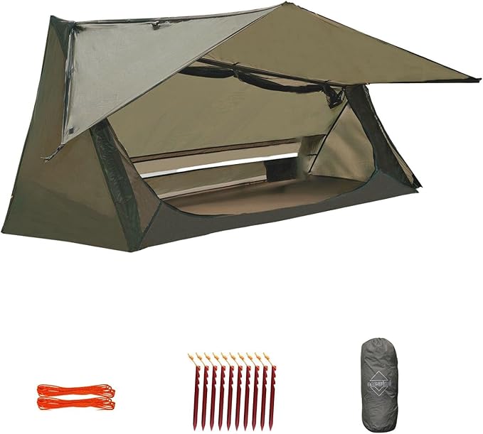 onewind Ultralight One Person Bivy Tent, Backpacking Tent for Single Person Waterproof Silnylon Lightweight for Camping Backpacking Hiking, NO Trekking Pole