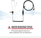 Cobra RX680 2-Pack Walkie Talkies & Compatible Cobra GA-SV01 2P Surveillance Headset Microphones: Rugged & Splashproof Two-Way Radios, Rechargeable, 60 Preset Channels, 38-Mile Range, Black/Orange