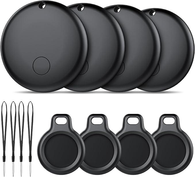 Android Air Tracker 4 Pack, Bluetooth Tracker Tags, Work with Google Find My Device App (Android Only), Smart Tags for Luggage, Wallet, Vehicles, Keys (Not for iOS)