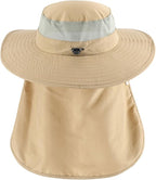 Home Prefer UPF 50+ Sun Hats for Men Women Wide Brim Fishing Hat with Neck Flap Summer Safari UV Protection Bucket Hat