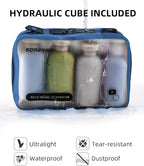 6 Set Compression Packing Cubes for Travel, Large Medium Small Luggage Organizers (Dark Blue)