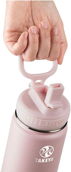 Takeya Actives 32 oz Water Bottle with Straw Lid - Double Wall Stainless Steel Insulation - Dishwasher Safe & BPA-Free - Removable Bumper - Blush