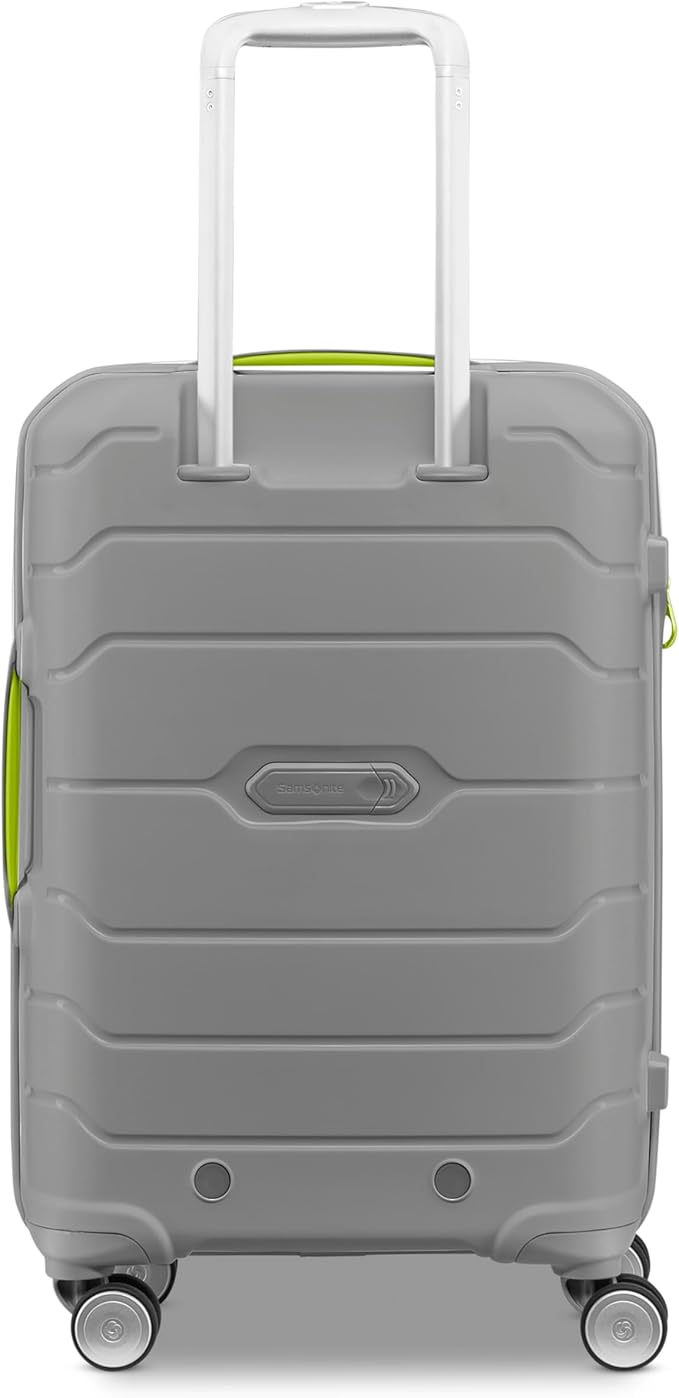 Samsonite Freeform 2-Piece Luggage Set - Carry-On & Large Checked Luggage with Dual Spinner Wheels - Durable Polypropylene Hardshell - TSA Lock, Airline-Approved - Expandable Hard Shell - White/Grey
