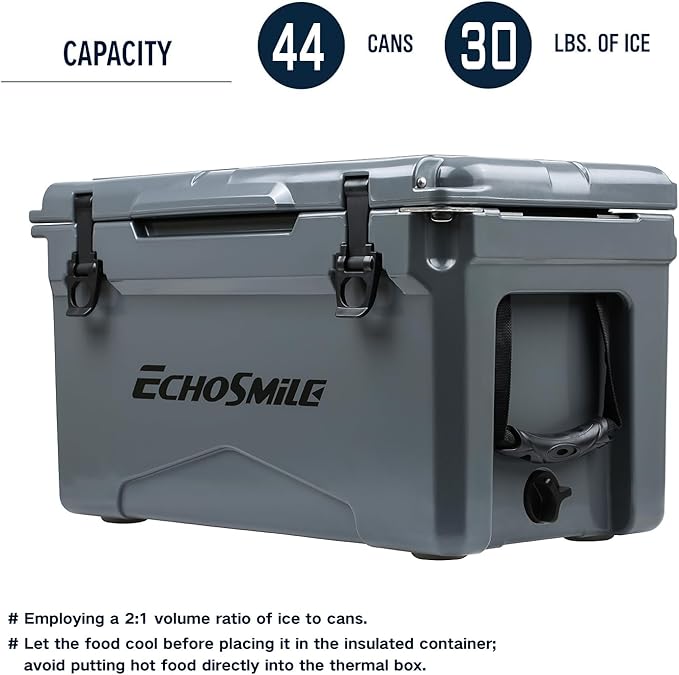 EchoSmile 25/30/35/40/60/75 Quart Rotomolded Cooler, Built to Stand up to The Rigors of The Journey